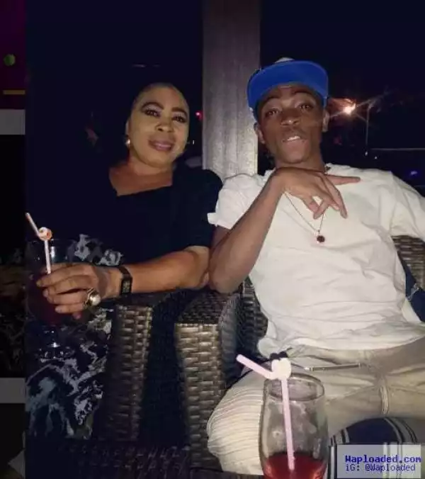 Photos: Davido Meets Mother Of One Of His Newly Signed Artistes, Actress Toyin Adewale